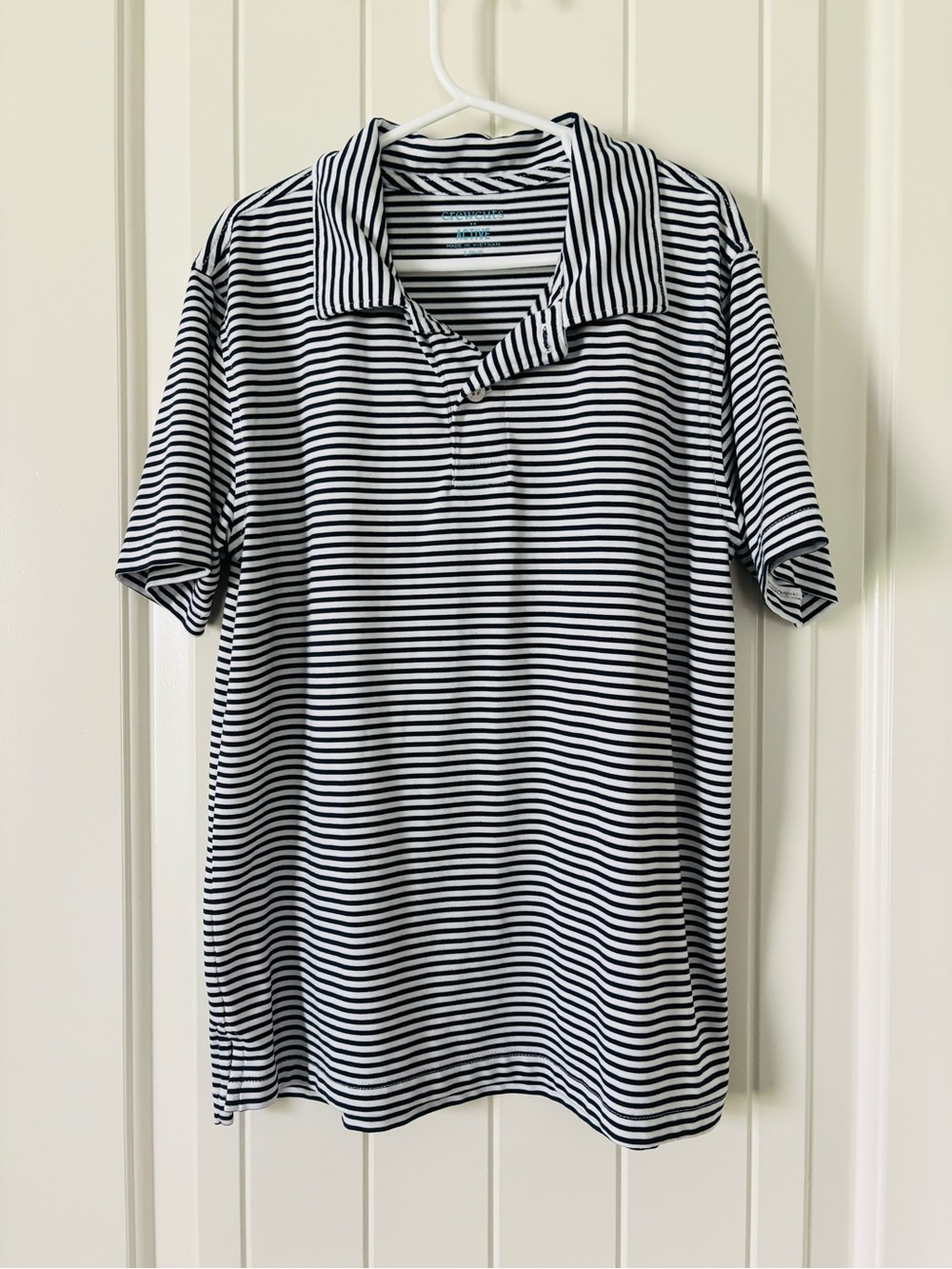 J. Crew Crewcut Boys’ Navy Blue Striped Polo Shirt